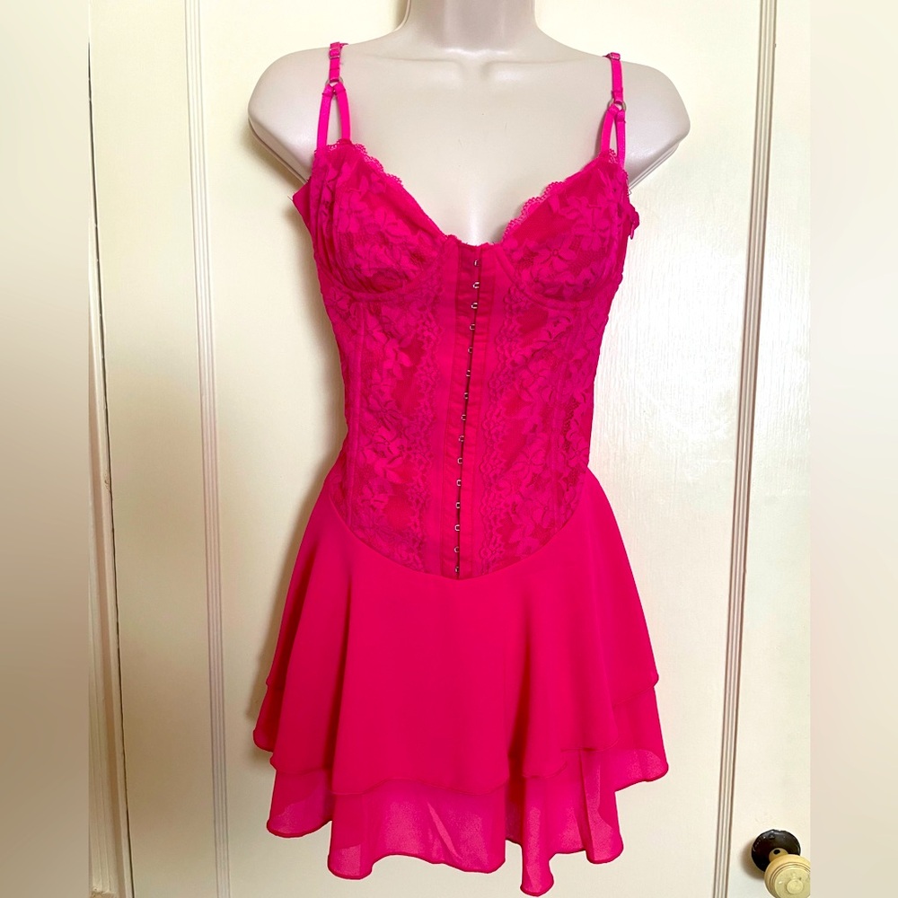 Outcast Iris Corset Minidress in Pink - NWT